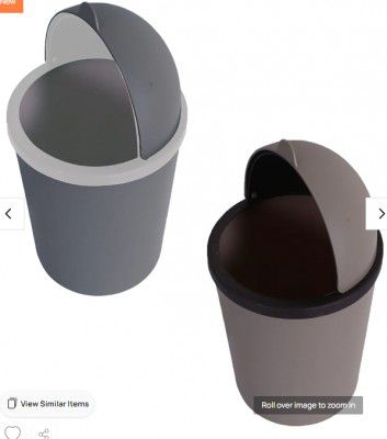 Kuber Industries 3 Litre Multicolor Plastic Swing Top Dustbins Set Of 2