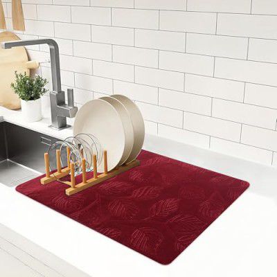 Kuber Industries 38x50 Soft Microfiber Dish Drying Mat for Kitchen