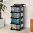 Kuber Industries 4 Layer Heavy Duty Plastic Storage Drawer with Wheels ...