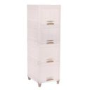 Kuber Industries 4-Layer Stackable-Foldable Drawer Cabinet & Rack for Home/Office | Portable Shelf for Toys | Kitchen Almirah for Storage -White...