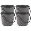 Kuber Industries 4 Pcs Compact Size Plastic 5 Litre Bucket with lid for Kitchen - Gray...