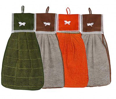 Kuber Industries 4 Piece 144 GSM Cotton Washbasin Napkin Towel Set - Multicolour (CTKTC03853)