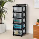 Kuber Industries 5 Layer Heavy Duty Plastic Storage Drawer with Wheels...