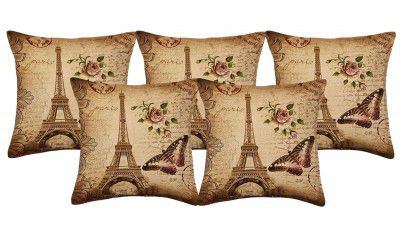 Kuber Industries 5 Piece Cotton Cushion Cover Set - 16x16
