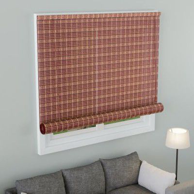 Kuber Industries 5x6 Ft Bamboo Curtains | Sunlight, Dust Protection Kitchen Window Blinds for Home | Maroon