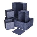 Kuber Industries 6 Piece Foldable Drawer Organizer | Wardrobe Organizer for Clothes | Storage Box for Socks, Bra, Tie, and Scarfs | Stationary & Cabinet Organizer | Flower | Navy Blue...