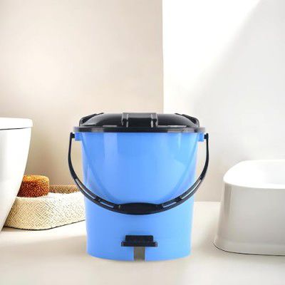 Kuber Industries 7 Ltr Plastic Dustbin for Home with Pedal, Lid & Handle