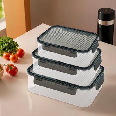 Kuber Industries Airtight Kitchen Container Set of 3-400ml, 900ml, 1600ml 