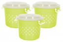 Kuber Industries Airtight Plastic Food Storage Containers|Plastic Container for Kitchen|6 Liters, 3 Pieces (Green)...