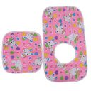Kuber Industries Animal Printed Cotton Waterproof Baby Apron with Baby Food Mat Set (Pink)-CTKTC14351...