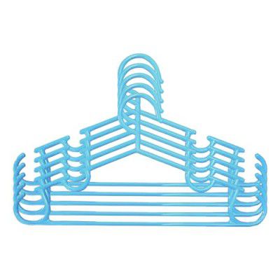 Kuber Industries Baby Clothes Hanger|Heavy-Duty Plastic Baby Hanger|Hangers for Wardrobe, Closet|Pack of 5 (Sky Blue)