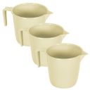 Kuber Industries Bathroom Mug | Plastic Bath Mug for Bathroom | Bath Mug | Mug for Bathroom | Mug for Toilet | Washroom Jug | 150 Bath Mug | 1.5 LTR | Pack of 3 | Beige...
