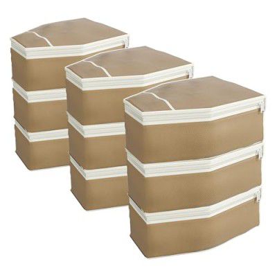 Kuber Industries Blouse Cover | Clothes Storage Bag | Zipper Wardrobe Organizers | Pack of 9