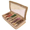 Kuber Industries Brocade Cloth 6 Rod Bangle Box, Gold, Standard (CTKTC0292)...