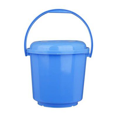 Kuber Industries Bucket with Lid | Plastic Bucket Mopping 5 LTR | Blue