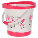 Kuber Industries Bucket|Plastic Bucket for Bathroom|Tulip Flower Bucket for Bathing|Unbreakable Bucket with Handle|18 Liter (Pink)...