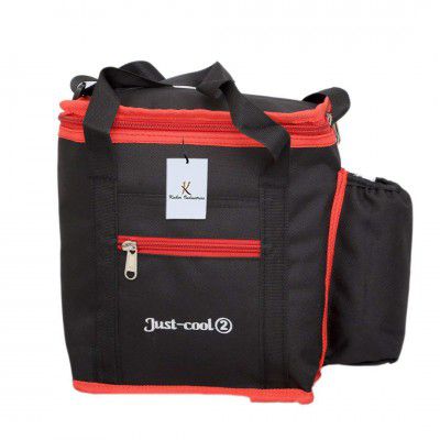 Kuber Industries Canvas Lunch Bag with Bottle Compartment, Black (KI19115)