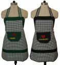 Kuber Industries Checkered PVC 2 Piece Kitchen Apron with Front Pocket Set - Multicolour...