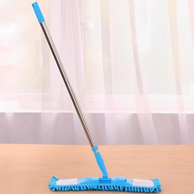 Kuber Industries Chenille +201 Stainless Steel Microfiber Wiper for Floor Clearing|Hypoallergenic Chenille Microfiber Mop|Bsj-001|Blue