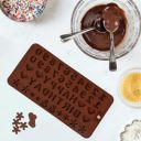 Kuber Industries Chocolate Mould | Silicone Cookies Mould Cake | Chocolate Cookies Tray | Numerical Chocolate Mould Tray | Non-Stick Cookies Moulds | Candy Mold | Brown...