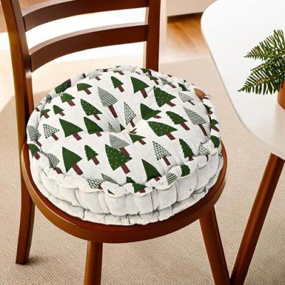 Kuber Industries Cotton 16x16 Inch Comfortable Sitting Chair Cushion Pads - Green