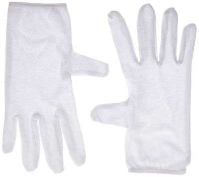 Kuber Industries Cotton 2 Piece Hand Gloves Set - White