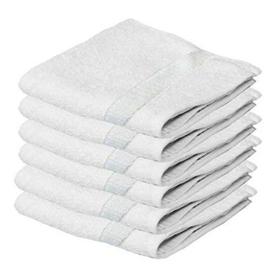 Kuber Industries Cotton 400 GSM 6 Pieces Face Towel 14x21” Set (White) -CTKTC8612 (CTKTC08612)