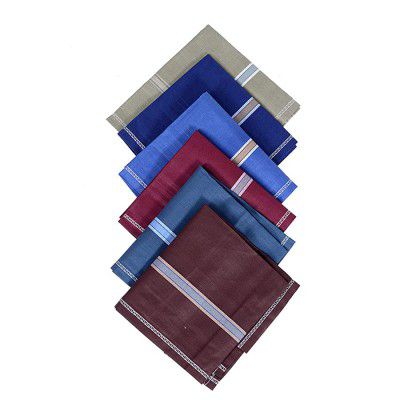 Kuber Industries Cotton 6 Piece Mens Handkerchief Set - Multicolour (CTKTC05650)