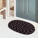 Kuber Industries Cotton Oval Door Mat for Porch/Kitchen/Bathroom/Laundry Room,(Black) 54KM3948...