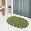 Kuber Industries Cotton Oval Door Mat For Porch/Kitchen/Bathroom/Laundry Room,(Green) 54KM3952...