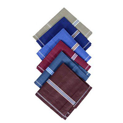 Kuber Industries Cotton Premium Collection Handkerchief|Easy Wash & Premium Cotton Fabric|Size 42 x 42 CM, Pack of 6 (Multicolour)