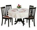 Kuber Industries Cotton Round Table Cover with Flower Design for Parties, Birthdays or Special Holiday Gatherings & Indoor/Outdoor (Cream)...