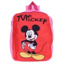 Kuber Industries Disney Mickey Backpack | 2 Compartment Velvet School Bag | School Bag for Kids | Kids School Backpack | Backpack for School | Pink...