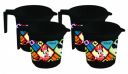 Kuber Industries Disney Mickey Minnie Print Plastic Bathing Mugs for Bathroom Bath Accessory, 500 ML (Set of 4,Black)...