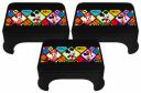 Kuber Industries Disney Mickey Minnie Print Square Plastic Bathroom Stool (Set of 3, Black) -HS_35_KUBMARTS17715...