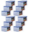 Kuber Industries Dot Printed Foldable, Lightweight Non-Woven Saree Cover/Organizer With Tranasparent Window- Pack of 12 (Blue)-46KM0503...