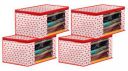 Kuber Industries Dot Printed Foldable, Lightweight Non-Woven Saree Cover/Organizer With Tranasparent Window- Pack of 4 (Pink)-46KM0481...