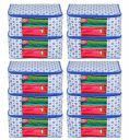 Kuber Industries Dot Printed Non-Woven Saree Cover, Cloth Organizer, Wardrobe Organiser With Tranasparent Window- Pack of 10 (Blue)-46KM0502...