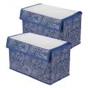Kuber Industries Drawer Storage Box | Clothes Drawer Organizer with Handle | Small | Pack of 2 | Navy Blue...