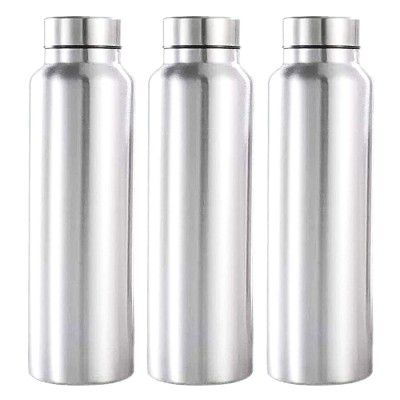 Kuber Industries Eagle Stainless Steel 3 Pieces Fridge Water Bottle/Refrigerator Bottle/Thunder, 1000 ML (Sliver) - CTKTC31429