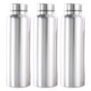 Kuber Industries Eagle Stainless Steel 3 Pieces Fridge Water Bottle/Refrigerator Bottle/Thunder, 1000 ML (Sliver) - CTKTC31429...