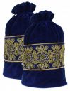 Kuber Industries Embroidered Design Potli Bags Handbags for Women Gifting Wristlets for Wedding, Festival, Kitty Subh Shagun-Pack of 2 (Blue)...