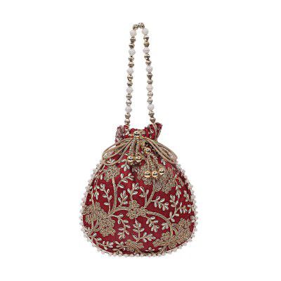 Kuber Industries Embroidery Drawstring Potli|Hand Purse 