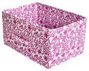 Kuber Industries Fabric Leaf Print Flodable Storage Box|Drawer Storage And Cloth Organizer|Storage Box For Toys|Storage Box Gor Clothes (Pink)-Kubmart16004...