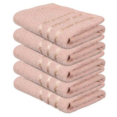 Kuber Industries Face Towel | Cotton Towels for Facewash | Towels for Daily use | Workout Hand Towel | Lining Design | 14x21 Inch | Pack of 5 | Brown