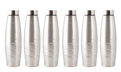 Kuber Industries Falcon Stainless Steel 6 Pieces Fridge Water Bottle/Refrigerator Bottle/Thunder, 1000 ML (Sliver) - CTKTC31413