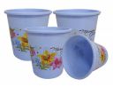 Kuber Industries Floral 4 Piece Plastic Dustbin Set, 10 litres, Blue (CTKTC1879)...