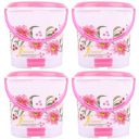 Kuber Industries Floral 4 Piece Plastic Dustbin Set 10 litres (CTKTC1966)...