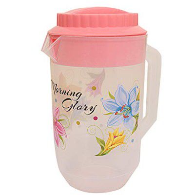 Kuber Industries Floral Design Plastic Water Jug, Pink