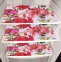 Kuber Industries Flower Design PVC 6 Pieces Refrigerator Drawer Mats CTKTC13671...